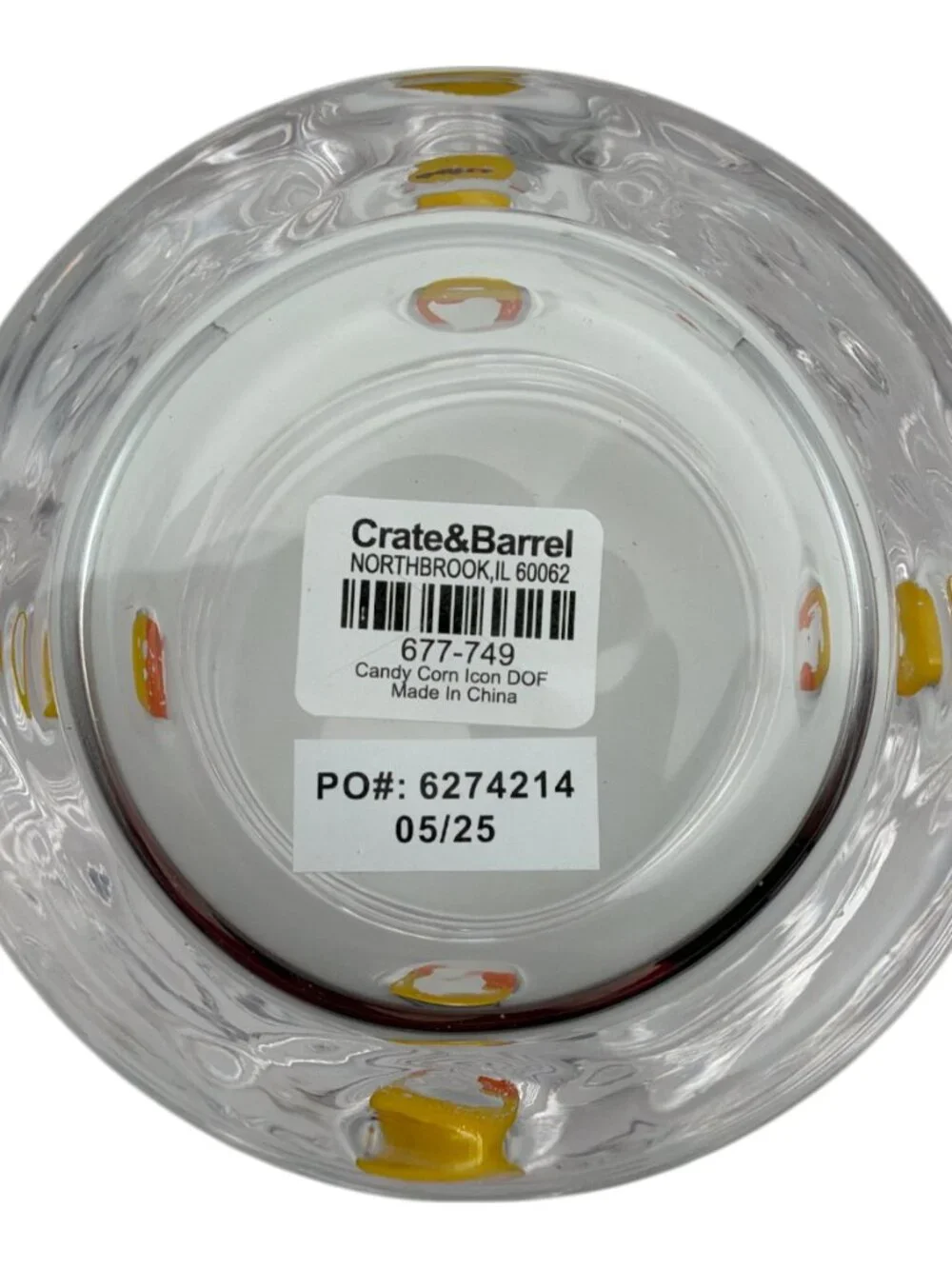 Crate & Barrel Candy Corn‎ Icon Juice Glass New Set of 2